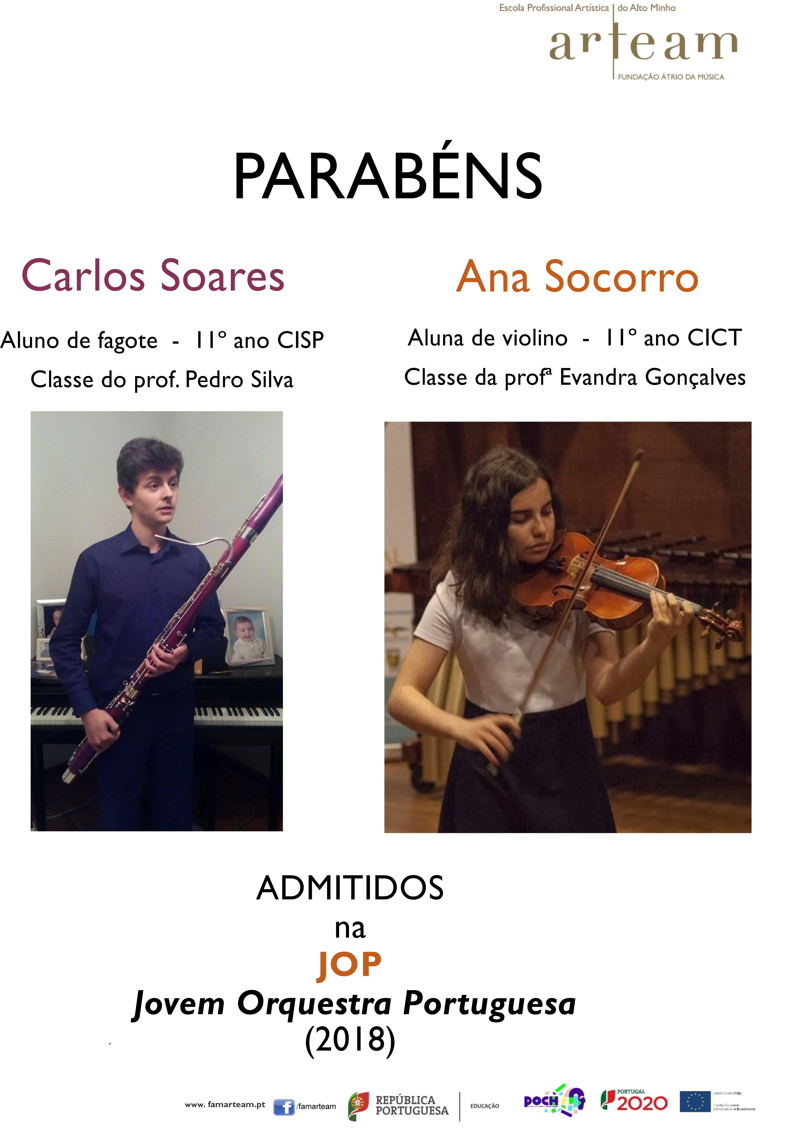Músicos da ARTEAM continuam a marcar presença na  JOP 