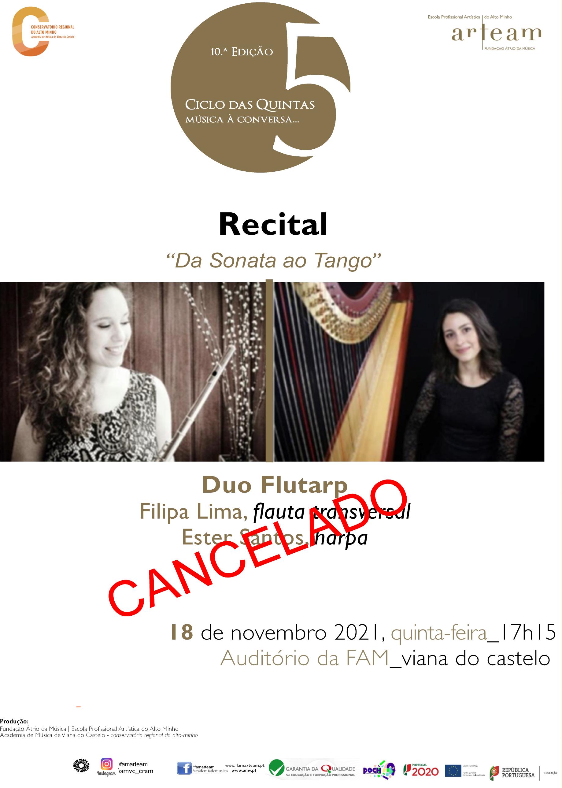 Cancelado Recital Ciclo das Quintas de novembro