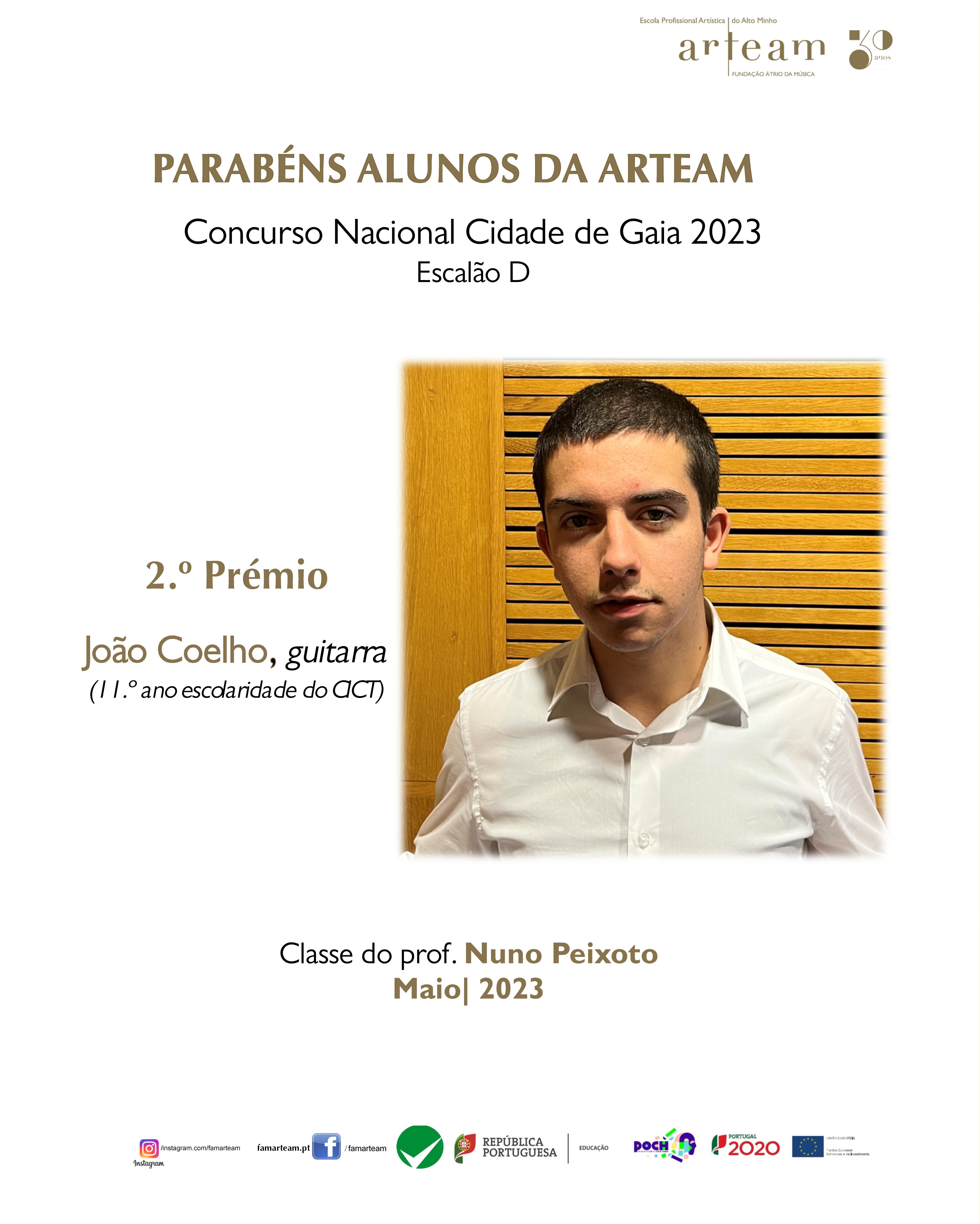 Classe de guitarra da ARTEAM premiada em Fafe e Gaia