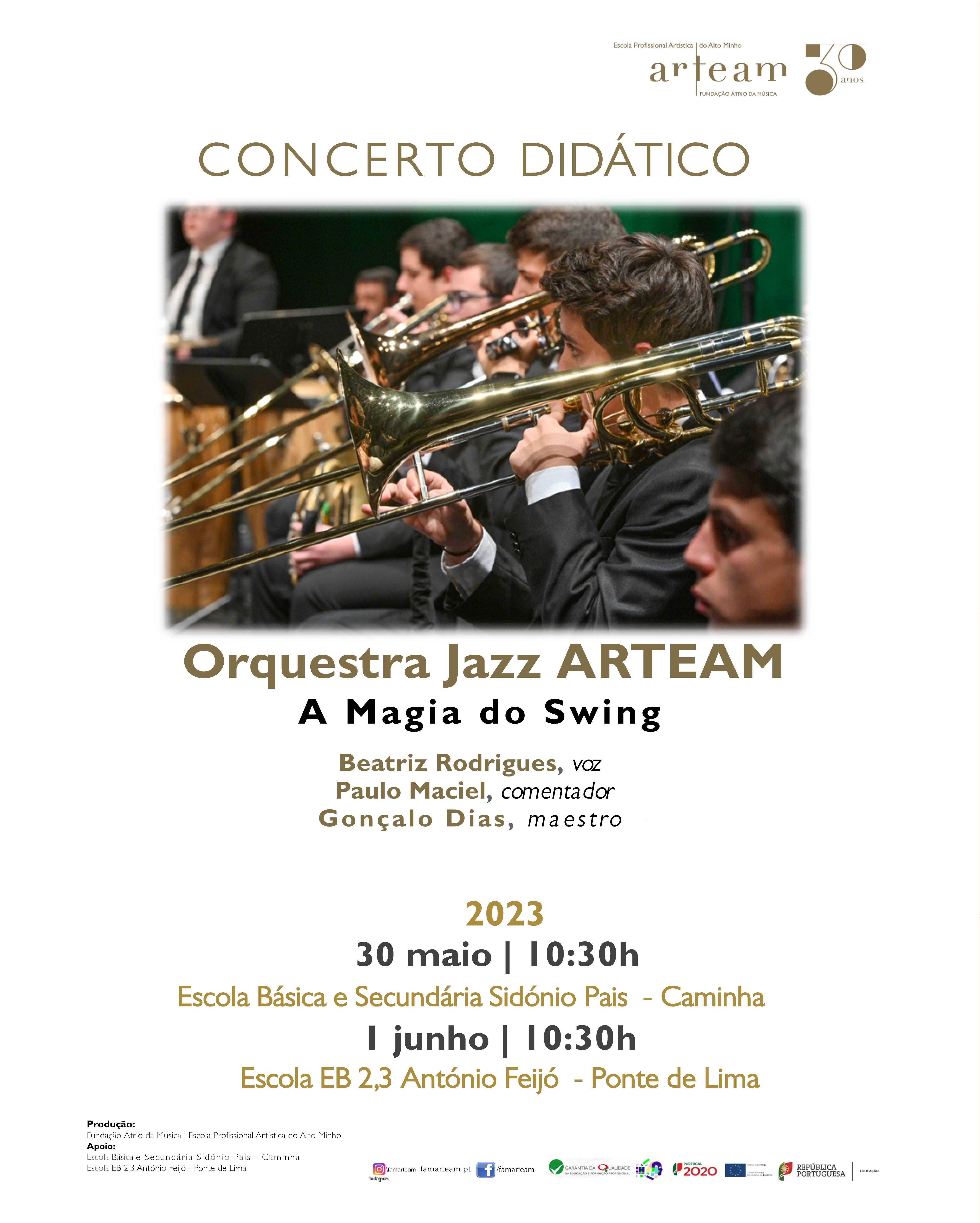 Concerto Didático pela Orquestra Jazz ARTEAM em Caminha e Ponte de Lima