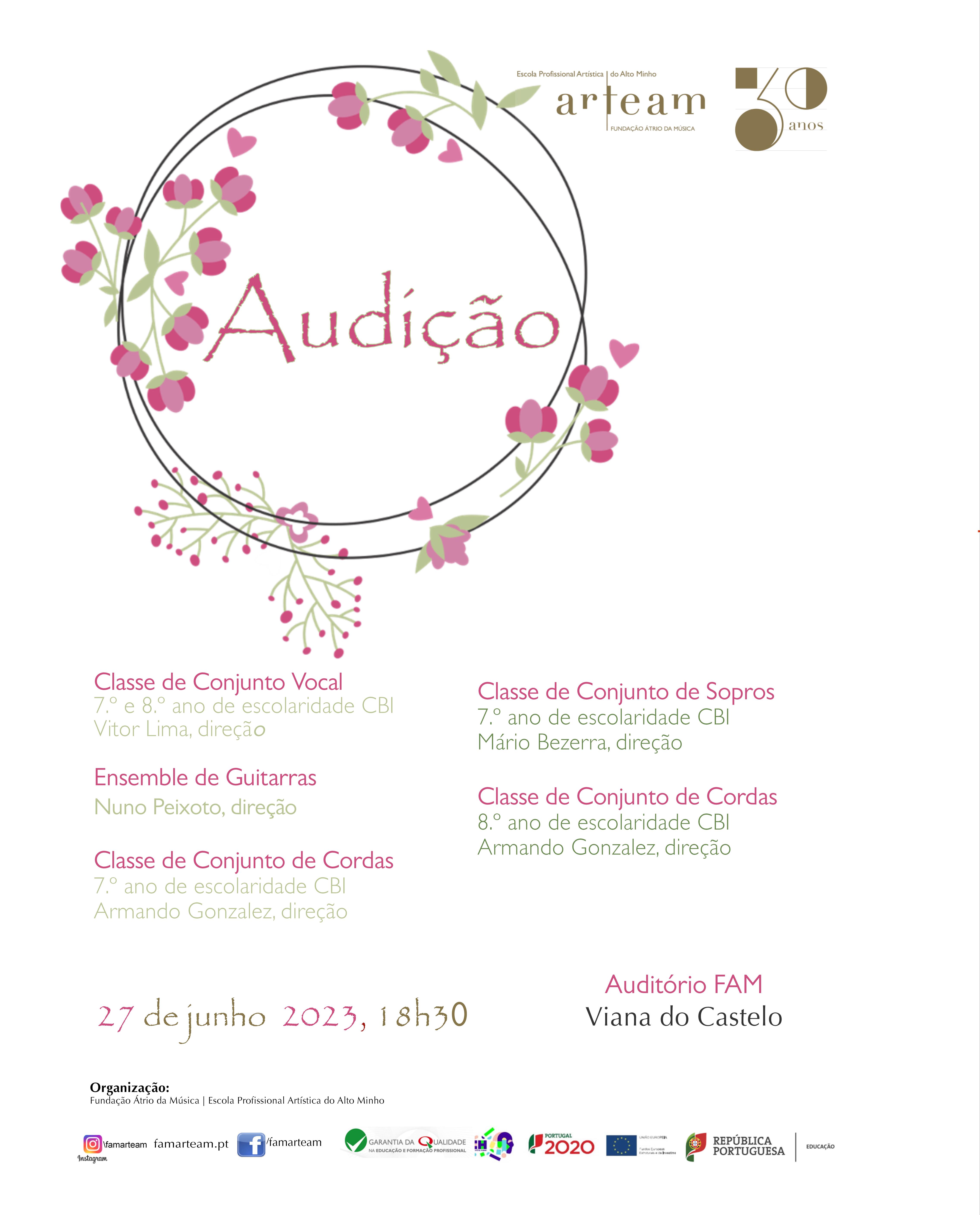 Classes de Conjunto ARTEAM em audição junho 2023