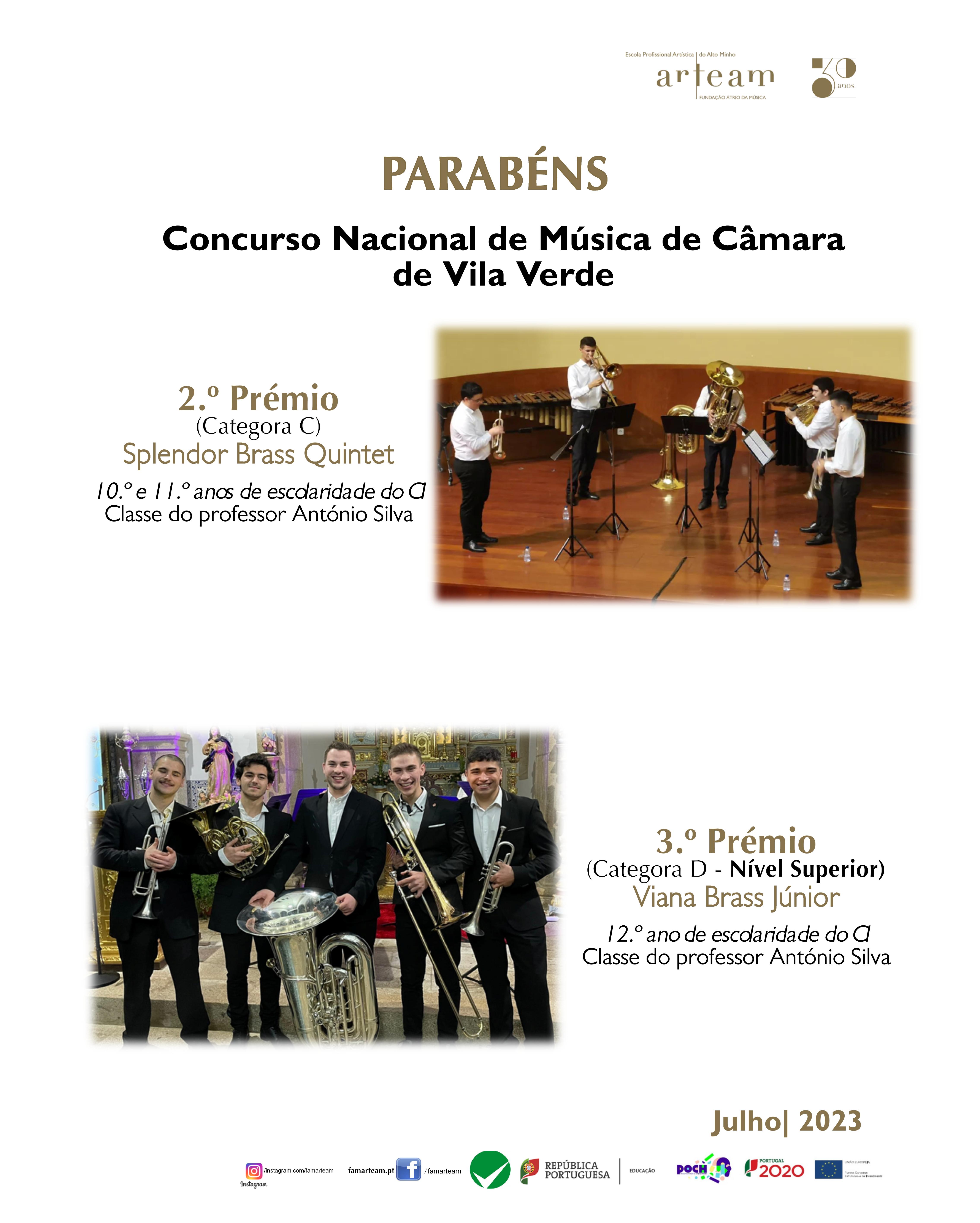 Alunos ARTEAM conquistam prémios em Vila Verde e Oliveira de Azemeis