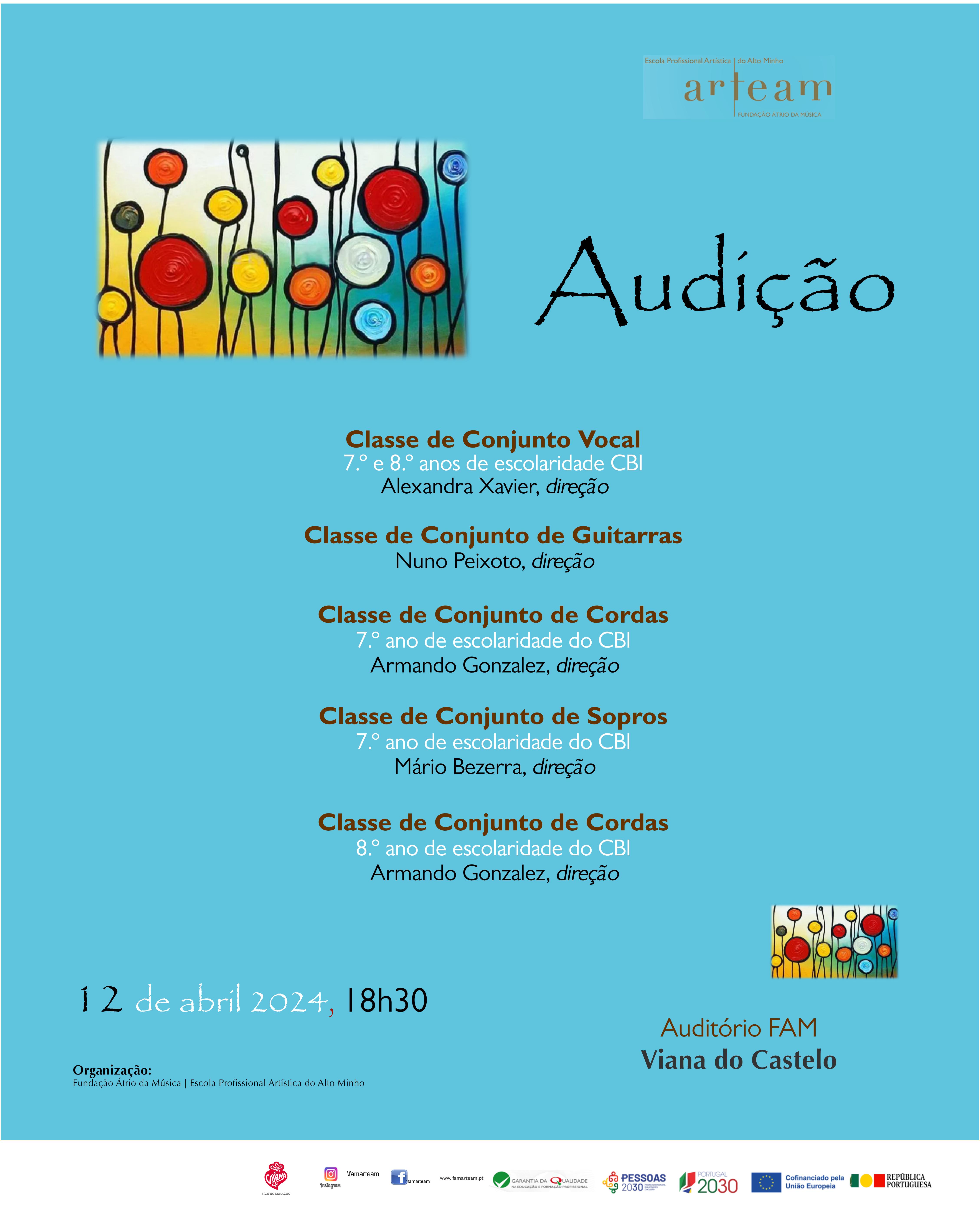 Classes de Conjunto ARTEAM em audição abril 2024