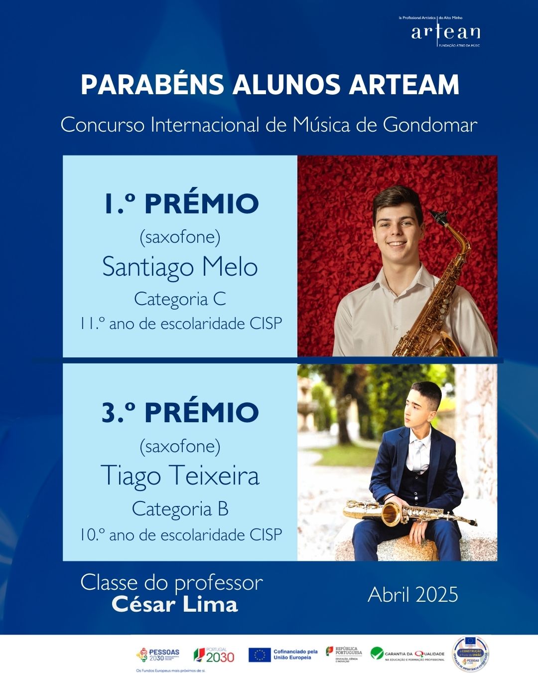 Alunos ARTEAM conquistam prémios em Concurso em Gondomar