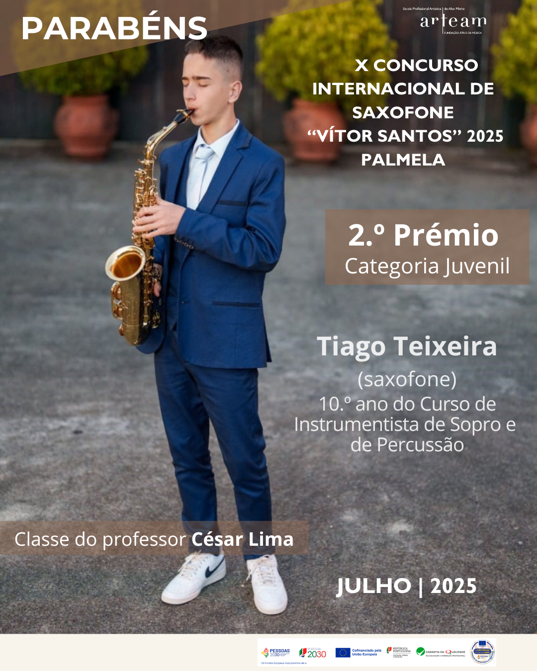 Parabéns ao aluno Tiago Teixeira