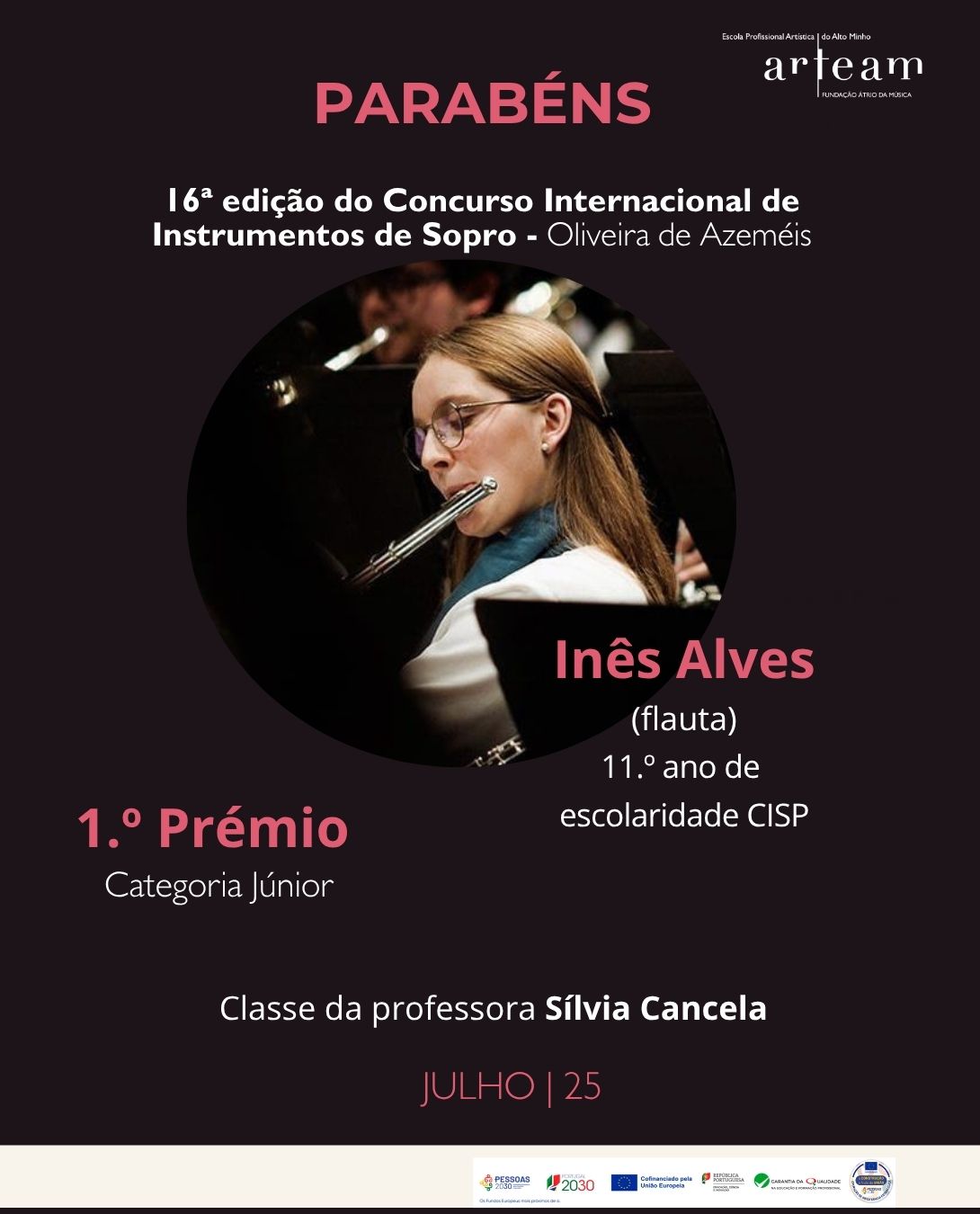 Parabéns à aluna Inês Alves